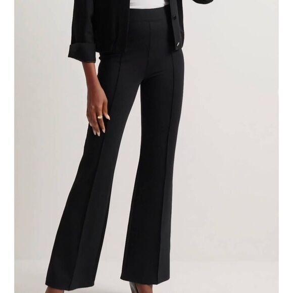 SPANX Pants Women's Small Black Perfect Fit Ponte Flare Pull On Compressive - Picture 1 of 4